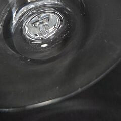 Set of Eight Signed Steuben Clear Glass Trumpet Form Champagne Glasses, 20th century