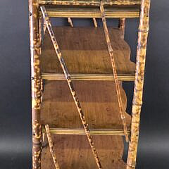 Antique, “Tortoiseshell”, Bamboo Five-Tier Etagere Bookshelf, 19th century