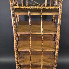 Antique, “Tortoiseshell”, Bamboo Five-Tier Etagere Bookshelf, 19th century