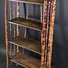 Antique, “Tortoiseshell”, Bamboo Four-Tier Etagere Bookshelf, 19th century