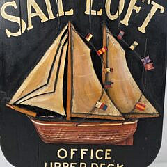 Vintage Antique Style Sail Loft Advertising Trade Sign, 20th century