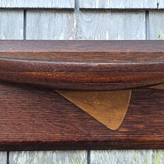 Antique Four-Lift Shipbuilders Half Hull Boat Model Wall Plaque, 19th century