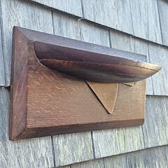 Antique Four-Lift Shipbuilders Half Hull Boat Model Wall Plaque, 19th century