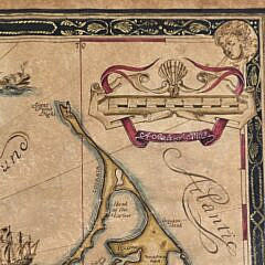 Vintage Antique Style Pictorial Nantucket Island Map, 20th century