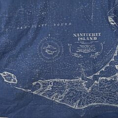 Vintage Nantucket Island Chart Map Pictorial Apron Skirt Dress, 20th century
