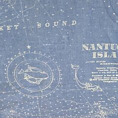 Vintage Nantucket Island Chart Map Pictorial Apron Skirt Dress, 20th century