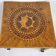 Vintage Multiwood Inlaid Ying Yang Coffee or Side Table, 20th century