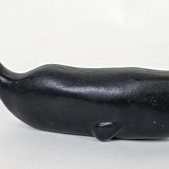 Three Cast Iron Graduating Sperm Whale Paper Weight Figurines, 20th century
