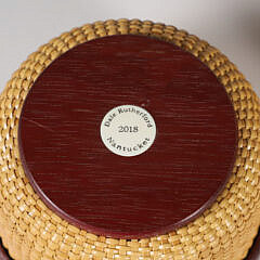 Pair of Dale Rutherford 2018 Nantucket Lightship Woven Coasters with Scrimshaw Disk