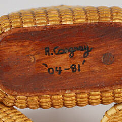 Three Oval Nantucket Lightship Baskets with Wooden Handles