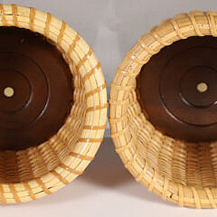 Pair of Nantucket Lightship Woven Basket Coasters by M.F.Dias ’05
