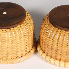 Pair of Nantucket Lightship Woven Basket Coasters by M.F.Dias ’05