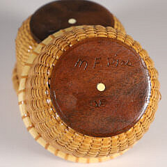 Pair of Nantucket Lightship Woven Basket Coasters by M.F.Dias ’05