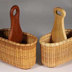 Pair of Nantucket Lightship Woven Salt and Pepper Baskets Holders