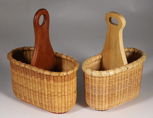 Pair of Nantucket Lightship Woven Salt and Pepper Baskets Holders