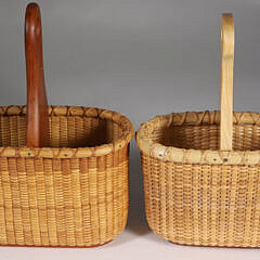 Pair of Nantucket Lightship Woven Salt and Pepper Basket Holders