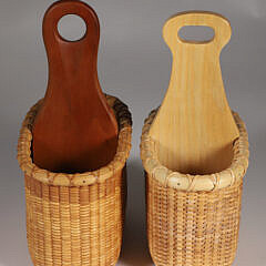 Pair of Nantucket Lightship Woven Salt and Pepper Basket Holders