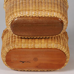 Pair of Nantucket Lightship Woven Salt and Pepper Basket Holders