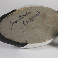 Jean Charles Berruet Carved and Painted Duck Decoy and Al Silva Carved Bird on Driftwood
