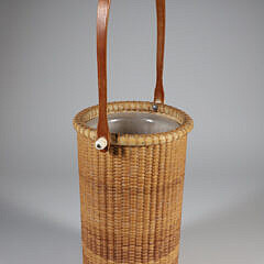 Linda Saligman Nantucket Basket Woven Wine Cooler Basket