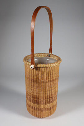 Linda Saligman Nantucket Basket Woven Wine Cooler Basket
