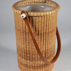Linda Saligman Nantucket Basket Woven Wine Cooler Basket