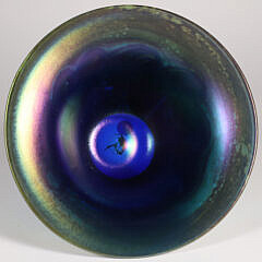 Pulled Feather Art Glass Bowl