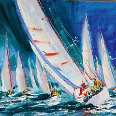 Kerry Hallam Oil on Canvas “Race Week”