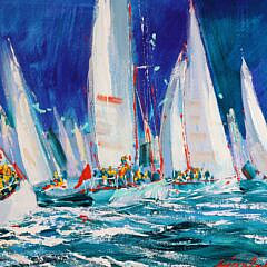 Kerry Hallam Oil on Canvas “Race Week”