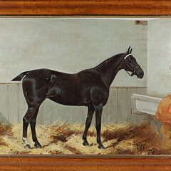 G. Price Oil on Canvas "Portrait of the Champion Horse Ivy"