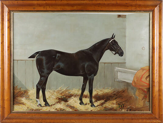G. Price Oil on Canvas "Portrait of the Champion Horse Ivy"
