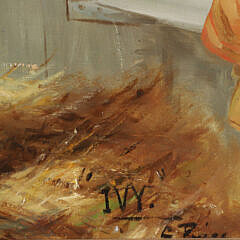 G. Price Oil on Canvas “Portrait of the Champion Horse Ivy”
