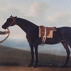 Oil on Canvas “Portrait of Horse and Trainer”, 19th Century