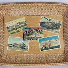 Nantucket Contemporary Woven Tray with Five Nantucket Postcards by East Ward Designs c. 2003