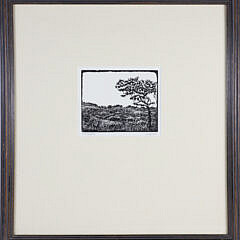 David Lazarus Limited Edition Wood Engraving, “Landscape”, c. 1989, edition #1/20