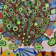 Deborah Vanderwolk Oil on Canvas “Disturbance-Connection”, circa 2012-2015
