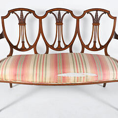 English Hepplewhite Style Triple Back Settee