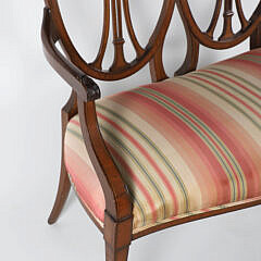 English Hepplewhite Style Triple Back Settee