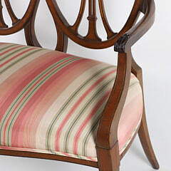English Hepplewhite Style Triple Back Settee