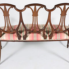 English Hepplewhite Style Triple Back Settee