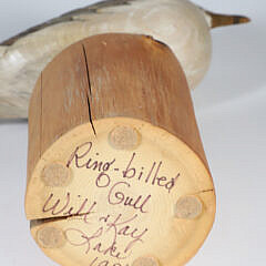 Will and Kay Lake Carved Ring Billed Gull, circa 1986
