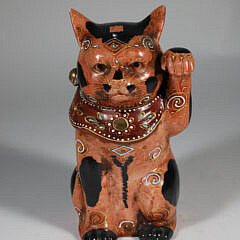 Vintage Japanese Kutani Maneki Neko Lucky Cat