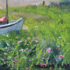 Douglas Flackman Oil on Linen “A Couple Enjoying the Harbor View”