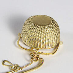 Signed Diana Kim England 18k Yellow Gold Limited Edition Nantucket Basket Pendant and Chain