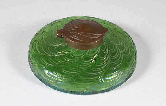 Loetz Iridescent Glass Inkwell