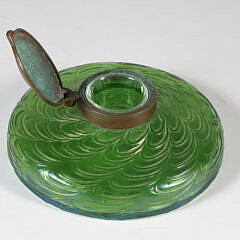 Loetz Iridescent Glass Inkwell
