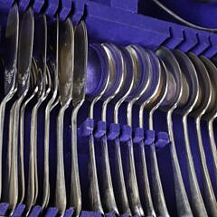 Sheffield Ivorine-Handled Stainless Steel Flatware in the Old English Pattern by Viner’s LTD