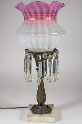 Vintage Vianne Ombre Frosted Glass Astrol Lamp Swag Shade