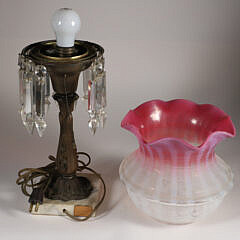 Vintage Vianne Ombre Frosted Glass Astrol Lamp Swag Shade