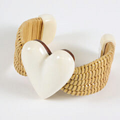 Michael Kane Woven Nantucket Heart Cuff, circa 2010